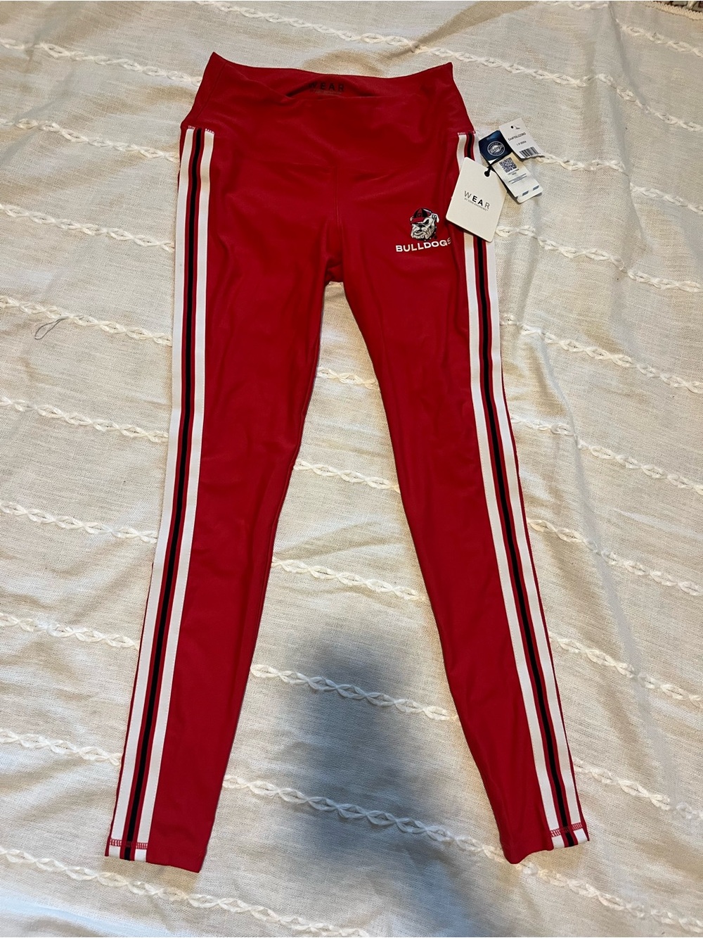 Ladies Georgia GA UGA Bulldogs Stripe Athletic Leggings New NWT Small